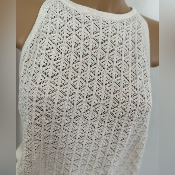 NWT Women's Halter Crewneck Open Work
Pullover Sweater - A New Day cream - Picture 7 of 8